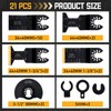 Yerbay 21-Piece Multitool Saw Blade Set, Wood Plastic Metal Accessories