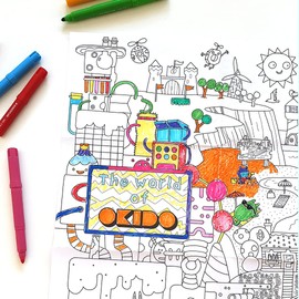 OKIDO: World of OKIDO GIANT Colouring Poster | 100x70cm Poster | Colouring Posters for Kids | 3-7 year olds
