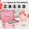 BOKE YOUNG 8" Cash Box with Money Tray, Pink, Medium