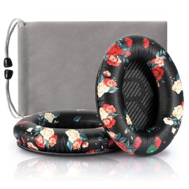 Cypher.V Almohadillas para Orejas de Repuesto para Auriculares Bose de, compatibles con Quietcomfort QC2 QC15 QC25 QC35 Ae2 Ae2i Ae2w Sound True/SoundLink Around Ear Headphones 1 par, Negro Floral