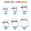 Glarks 12Pcs 6 Sizes 32-116mm Stainless Steel T-Bolt Hose Clamps