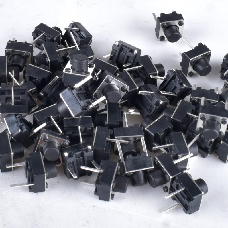 YOUFEN 100 Pcs Tact Push Button Switch 2 Pin 6x6x6