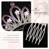 Kilshye Tiaras de princesa, peines plateados, corona pequeña, peines de