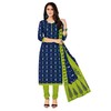 Miraan Traje Salwar estampado de algodón para mujer, Azul, X-Large