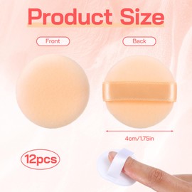 12 Pack Mini Powder Puff Microfiber Small Powder Puff 1.5 Inches Finger Setting Powders Puffs for Face Makeup Sponges Finger for Foundation Setting(Black+Nude)