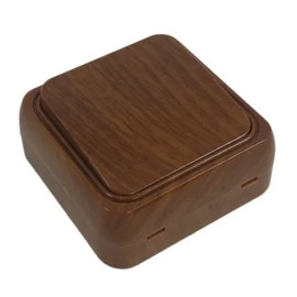 SPIN Slim 1-Way Switch, Modern Style, Brown, Surface-Mounted Switch, Fire-resistant Plastic Insulation, Mahogany