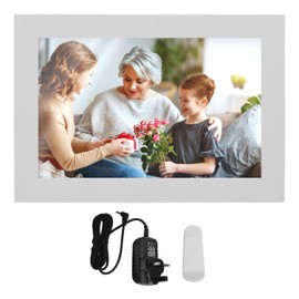 WiFi Digital Picture Frame 10.1 Inch 1280x800 Touch Screen Smart Cloud Photo Frame UK Plug White