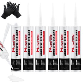 MuzeFansi RV Roof Sealant 6Pack, Self-Leveling Lap Sealant for RV Roofs,White RV Caulking Lap Sealants for Camper Trailer Roof Window, Waterproof RV Silicone Sealants Roofing Repair Kit