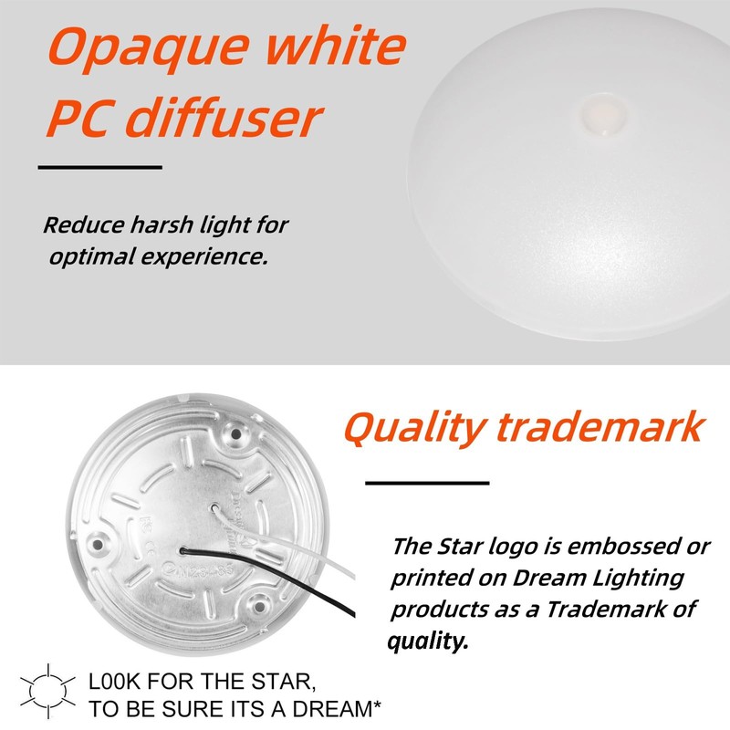 Dream lighting RV Lights LED Dome Light with Push Button