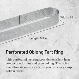De Buyer 3099.40 Perforated Oblong Pastry Mould with Rounded Edges Stainless Steel 14.5 x 3.5 x 2 cm