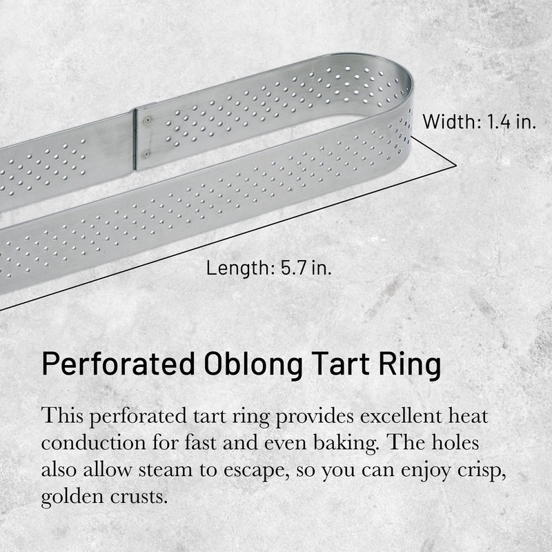 De Buyer 3099.40 Perforated Oblong Pastry Mould with Rounded Edges