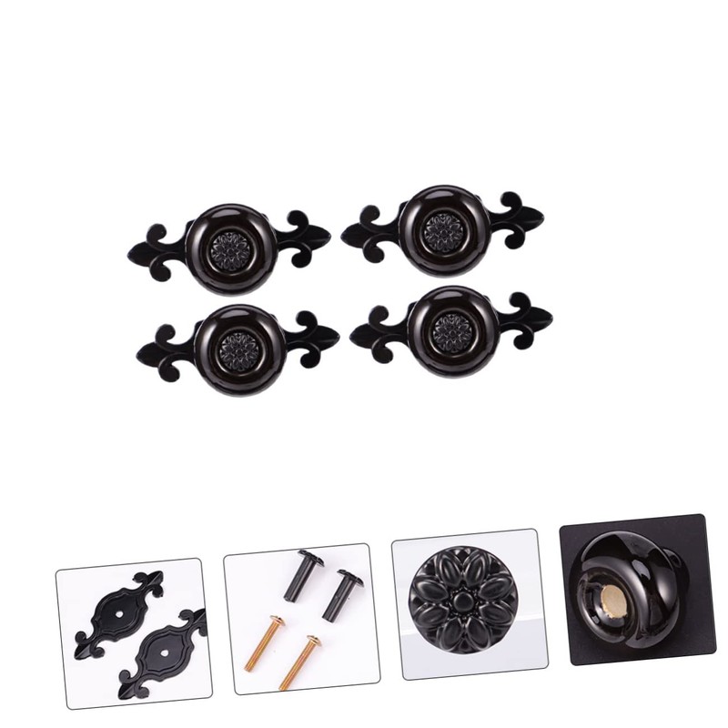 TEHAUX 4Pcs Durable Zinc Alloy Cabinet Door Pull Handles with
