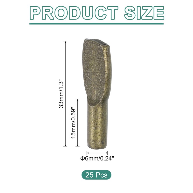 sourcing map 25Pcs Shelf Support Pegs, 6mm Spoon Shape Shelf