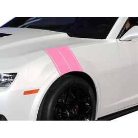 FGD Fender Hash Stripe Graphics Decal Sticker Set Universal Fits Car Truck or SUV (Hm01) 11"x23" (Pink)