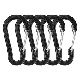 LANRU Paquete de 5 Clips de mosquetón Mini Llavero de aleación de Aluminio Clip de mosquetón Anillos en D para Acampar Senderismo Pesca Mochilero