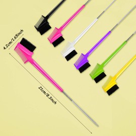 12 cepillos de pelo de doble cara para control de pelo, cepillo para polvo de pelo de doble cara, peine suave, peine para peinar el cabello, colores surtidos