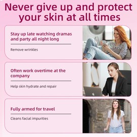 Sakura skincare set, sakura extract skin care set, skincare set for teengers girls and women 3PCS travel size