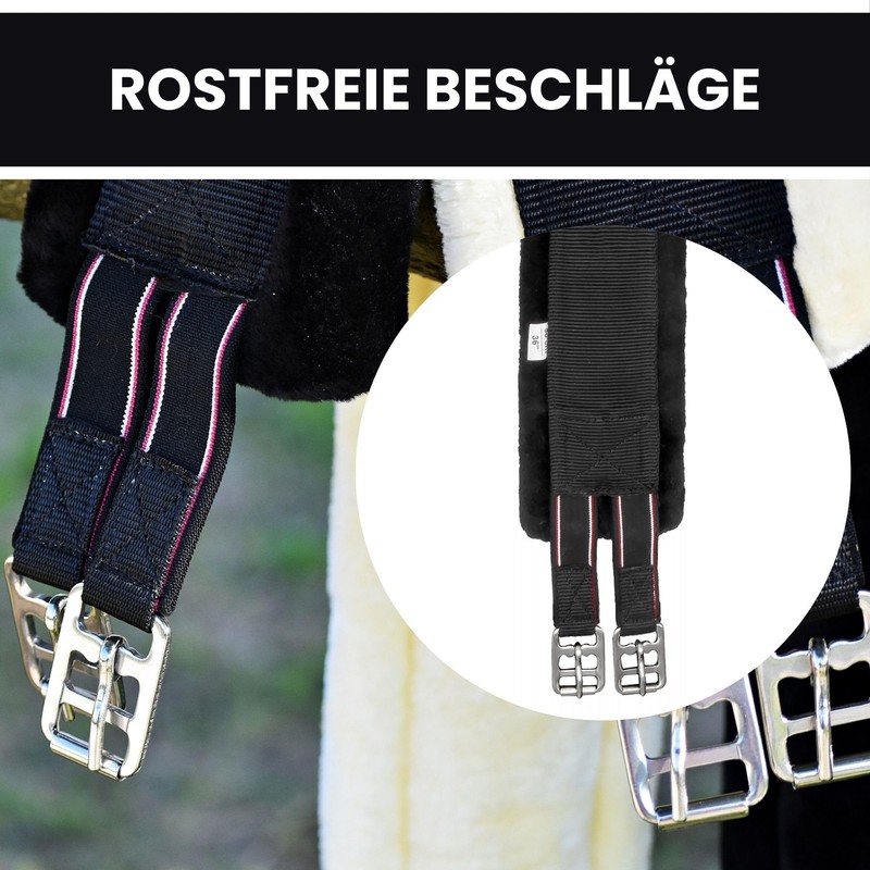 Start Saddle Girth with Faux Fur for Horses - Comfortable