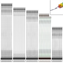 60PCS Wire Traces Pike Fishing, Fishing Leaders with Swivels, 5 Sizes Fish Line Stainless Steel Wire with Swivel Buckles Fishing Line for Lures Bait Rig Hooks Fishing(3.9/5.9/7.8/9.8/11.8in)