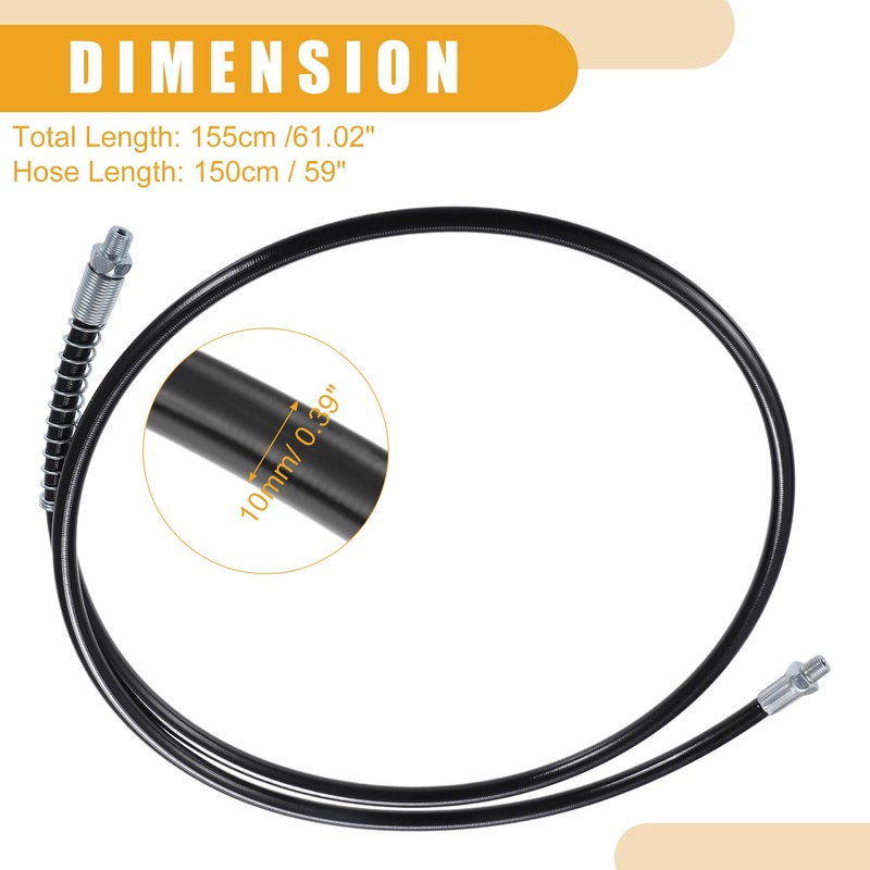 Partuto 2pcs 59 Inch Universal 1/8" NPT Grease Gun Flex