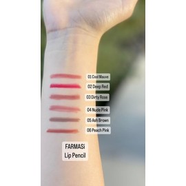 Farmasi Make-up Lip Pencil 02 Deep Red - Contorno de labios de larga duración y fácil de usar