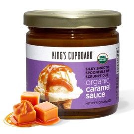King's Cupboard Organic Caramel Sauce - The Perfect Sauce for Ice Cream, Fruit Dip, Topping Desserts, Caramel Drizzle for Coffee - Gluten-Free, Kosher, Organic, All Natural, 7.7 oz