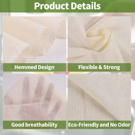 5PCS Cheesecloth, Grade 100 Unbleached Muslin Cloths for Cooking, Reusable Ultra Fine Cheese Cloths, Washable Hemmed Straining Cloth for Filtering Nut Milk, Butter, Juice, Tea, Coffee (50 x 50 cm)