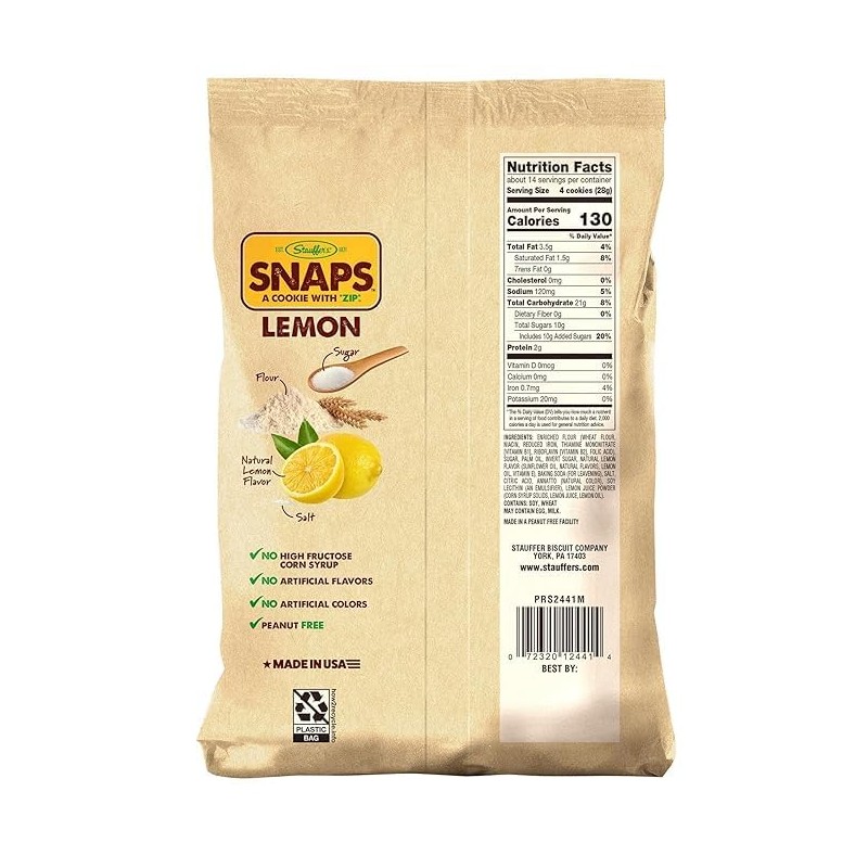 Stauffer's Original Recipe Lemon Snaps 14 oz. Bags (3 Bags)
