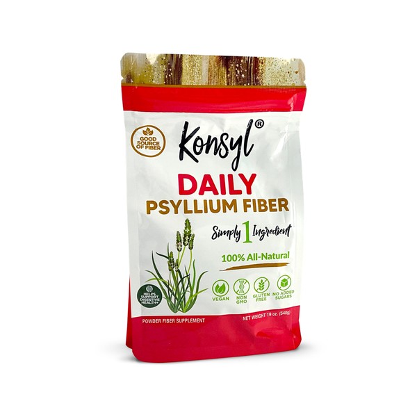 Konsyl Daily Psyllium Fiber Powder | 100% All-Natural Psyllium Husk