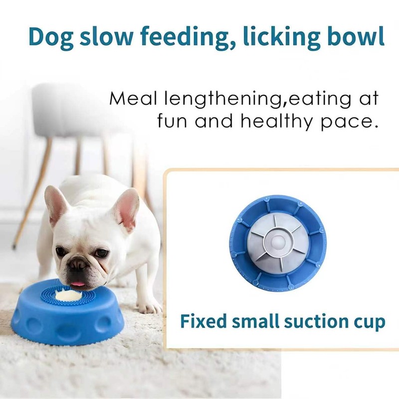 Slow Feeder Dog Bowls for Liquid Treats, Ball-in Interactive Bone