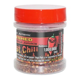 Red Bhut Jolokia Ghost Pepper Flakes by Magic Plant – Embrace the Super Hot Ghostly Bite | 800,000 to 1,041,427 SHUs | Distinctive Rich Fruity Flavor | Add to Any Dish or Drink (0.5 oz)