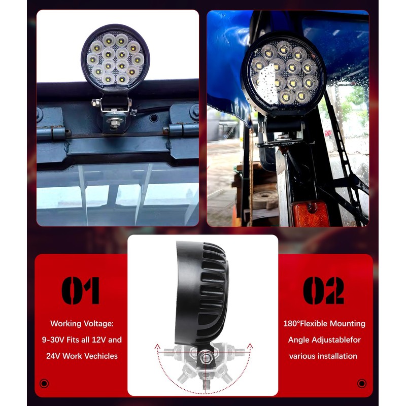 Exzeit 112W Led Light Pods, 4.5 Inch 150° Beam Flood