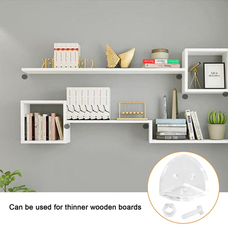 MOROBOR Acrylic Corner Brackets 16 Pieces Clear 3 Holes Rounded