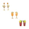 Madison Tyler 3Pairs Colorful Fun Earrings | Wine Themed Summer
