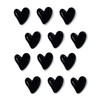 18 Pcs Cute Heart Decorative Magnets，Black Fridge Magnets， Small Home Kitchen Magnets Set Decorative for Office Whiteboards (18 pcs-Black)