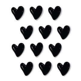 18 Pcs Cute Heart Decorative Magnets，Black Fridge Magnets， Small Home Kitchen Magnets Set Decorative for Office Whiteboards (18 pcs-Black)