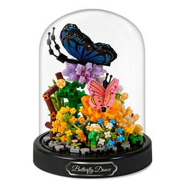 Mini Animals Flower Building Set - 588 Pcs Animals and Flower Building Blocks with Transparent Cover, Flower Garden Block Den Building Kit, Building Blocks for Home Decoration (Honeybee)