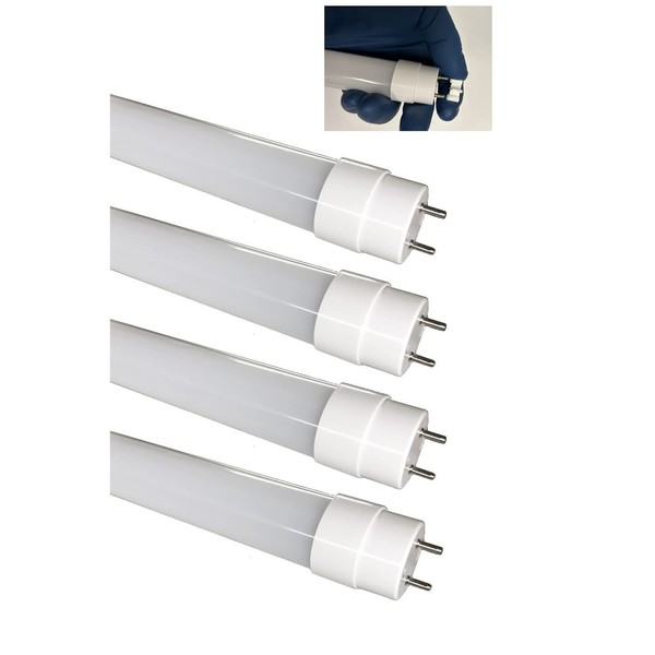 Fulight (4-Pack) Not-a-Plug-and-Play Type & 12-30V DC LED F15T8 Tube Light (Rotatable)-18-Inch (17-3/4 Inches Actual Length) 1.5FT 7W, Warm White 3000K, Double-End Powered, Frosted Cover -for RV