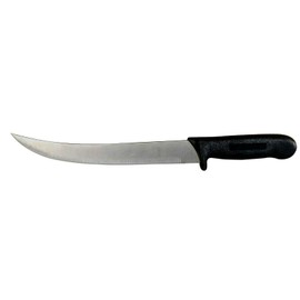 Cozzini Cutlery Imports 10” Breaking Butcher Knife - Cimiter - Curved Blade Black Handle (10" Breaking Knife)