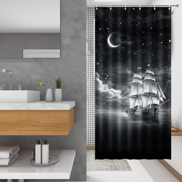 Lokigo Nautical Sailboat Small Stall Shower Curtain 36" W x