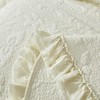 Brandream King Size Quilt Set Cotton Shabby Chic Bedding Cream