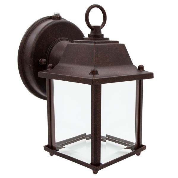 Maxxima LED Porch Lantern Outdoor Wall Light, Aged Bronze w/