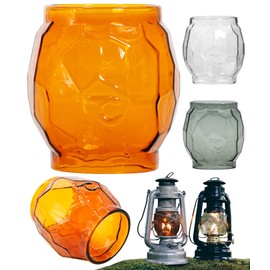 Tokyo Crafts Oil Lantern Globe Hammered Amber Shade for Feuerhand 276 and Dietz