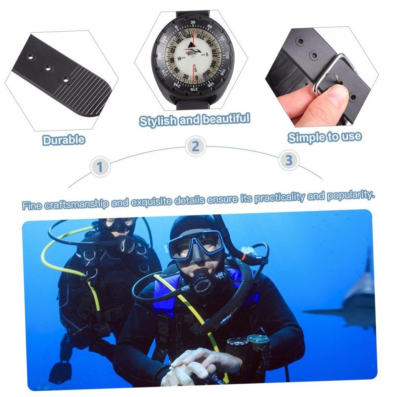 WHAMVOX 1pc Compass Watch Band for Outdoor Navigation Lightweight Wristband