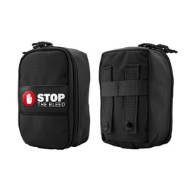 TacMed Solutions Stop The Bleed Kit – Basic Bleeding Control Black Nylon Pouch, Compact, Easy-to-Use Hemorrhage Control Kit, Emergency First Aid with Tourniquet and Emergency Bandage