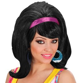 60s Mod - Black Wig for Hair Accessory Fancy Dress
