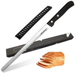 AGIgear Bread Knife,14 Inch Multifunction Serrated Knife,German High Carbon Stainless Steel Professional Grade Bread Slicing Knife