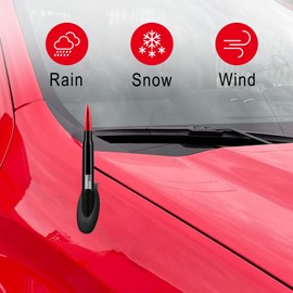 Ajxn 1 PC Car Truck Bullet Antenna, Automobile Antenna Mast, Suitable for GM Chevy Silverado 1500 3500 HD Avalanche GMC Sierra 1500 3500 Denali Heavy Duty Pickup Trucks Accessories (Red)