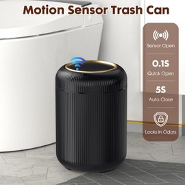 Procade Bathroom Trash Can Automatic Touchless,Motion Sensor Trash Bin,3 Gallon /11 L Smart Office Garbage can with Lid,Small Black Garbage Bin Wastebasket for Bedroom,Toilet, rv, Kitchen,Living Room