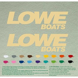 Pair of Lowe Boats Compatible Replacement Decals Vinyl Stickers Boat Outboard Motor Set of 2 (24", Cream 023)